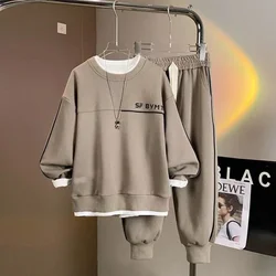 Autumn Winter Children's Set Cotton Tracksuit Teen Boys Two Piece Kids Clothes Letter Sweatshirt Pant Sets 6 8 10 12 14 16 Years
