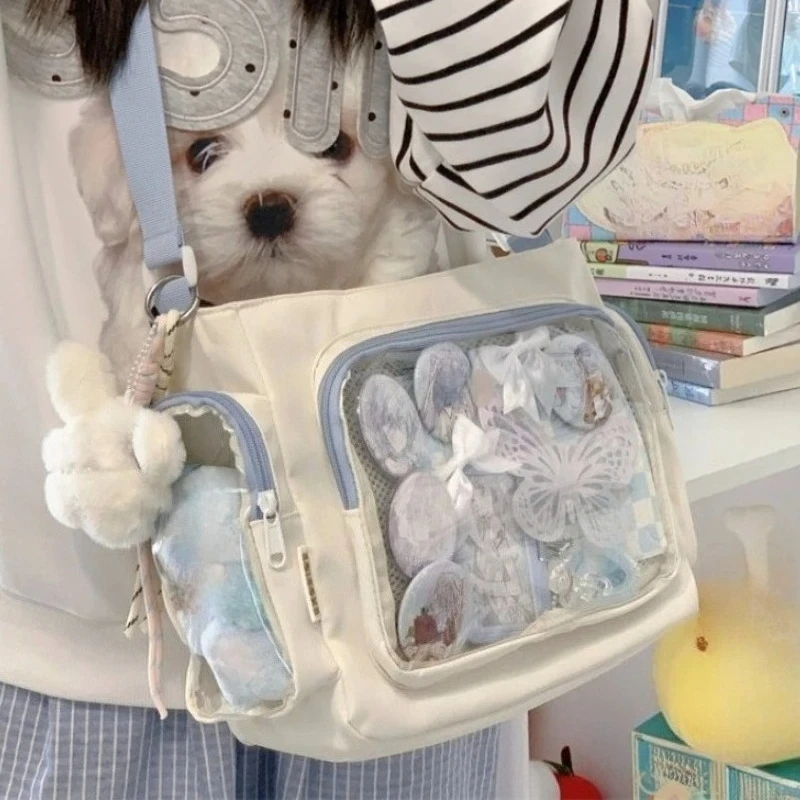 

New Ins High Appearance Shoulder Bag, Sweet Schoolgirl Ita Crossbody Purse, Large Capacity Casual Everyday for Badge Display