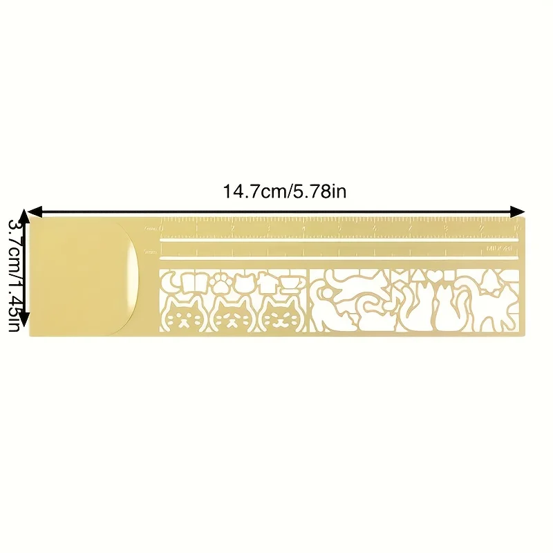 قطعتان/1 قطعة مسطرة قالب على شكل قطة - إشارة مرجعية لطيفة على الوجهين وأدوات مكتبية دقيقة، لمخططي اليوميات وتدوين الملاحظات #2