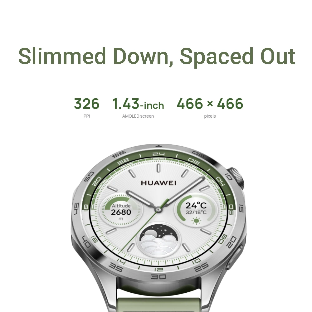 ساعة ذكية، ساعة هواوي GT 4، ساعة ذكية، وجوه ساعة مخصصة، بطارية تصل إلى 14 يومًا، هواوي TruSeen ™   5.5، الرد على مكالمات بلوتوث