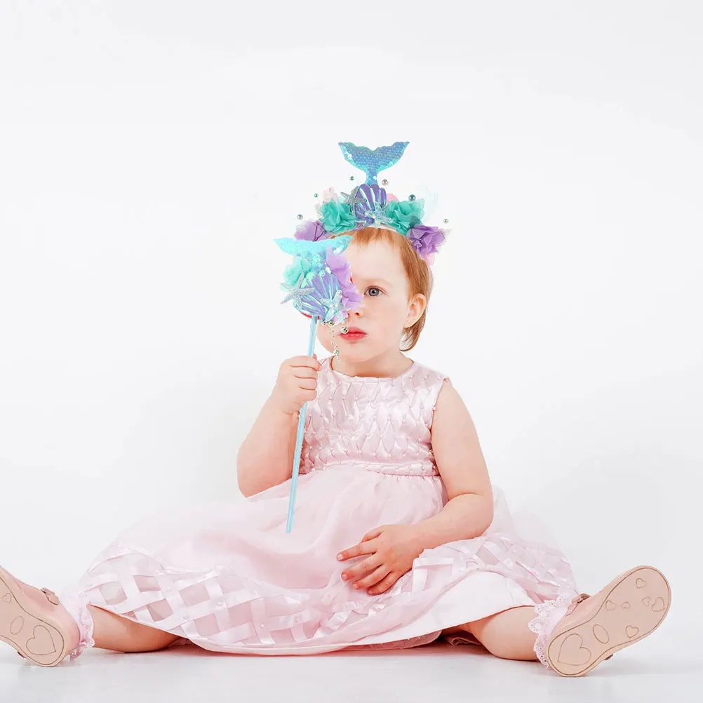 

Mermaid Headband Sequin Tail Design Costume Accessory Party Stage Performance Celebration Hair Band