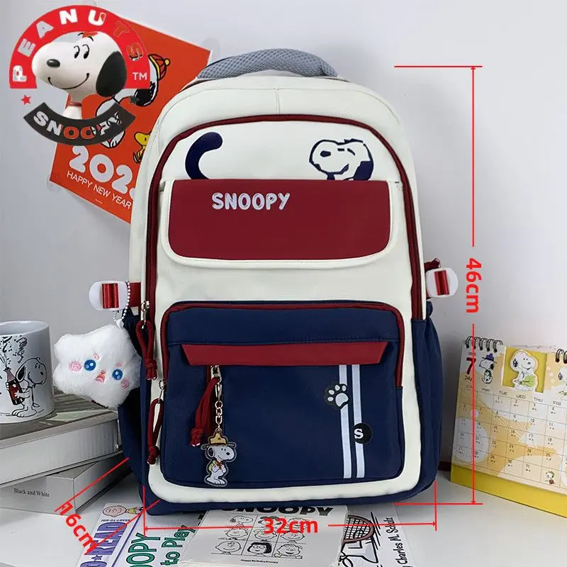 Snoopy cartoon anime schoolbags for men and women students trendy fashion large capacity burden reduction backpack wholesale