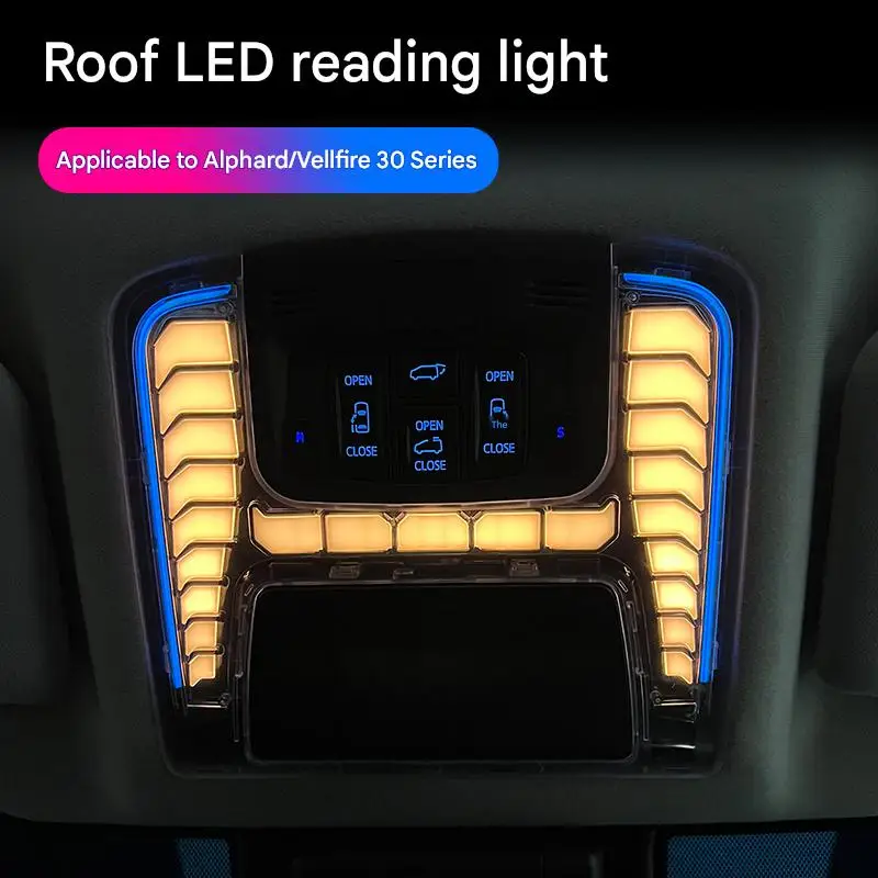 Car Ambient Light for Toyota Alphard Vellfire 30 Series LED Roof Reading Lamp Multi Color Interior Upgrade Plug and Play ABS Kit