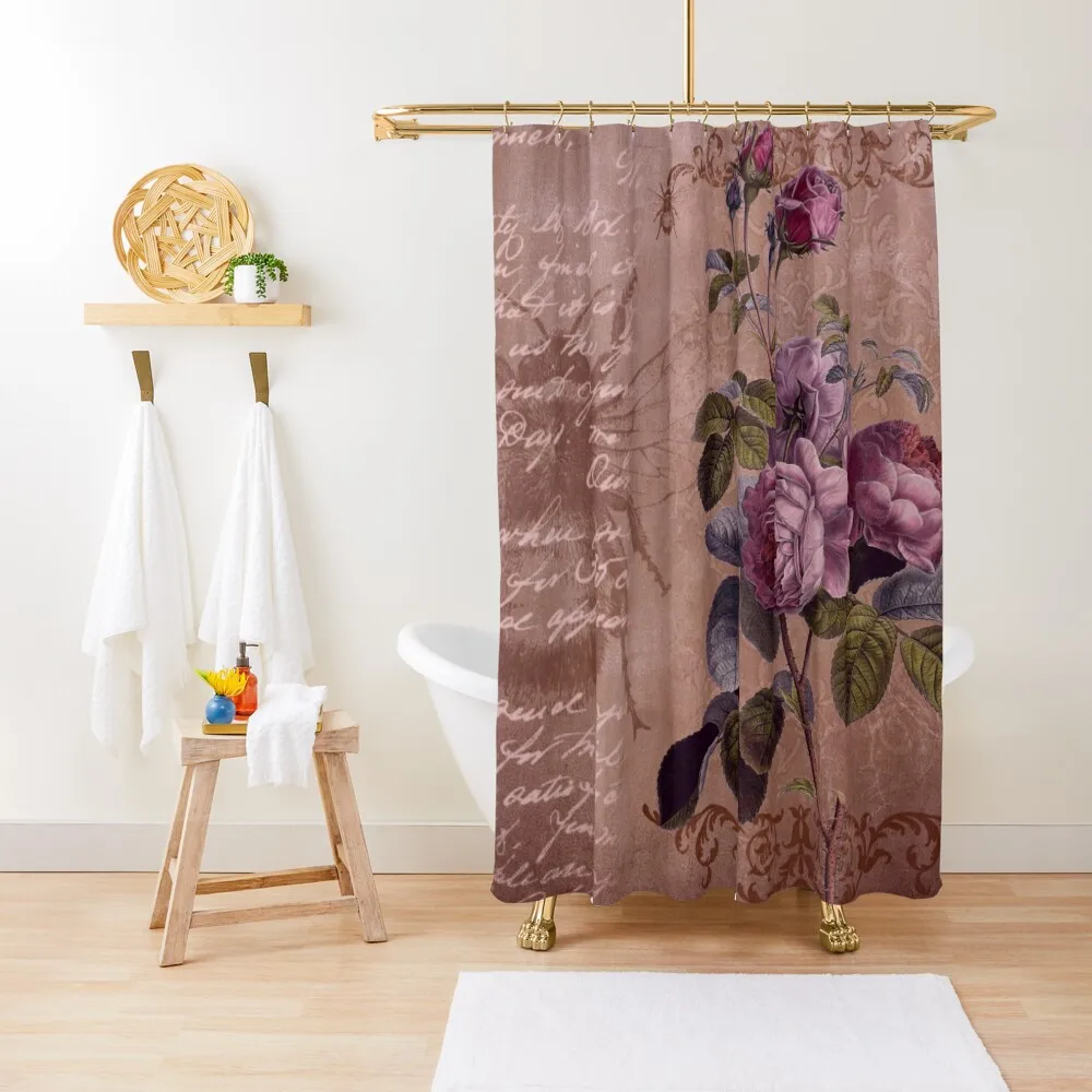 

Rose Vintage Yet Rustic Floral Print Shower Curtain Bathroom And Shower Products Toilet Accessories Bathroom Curtain