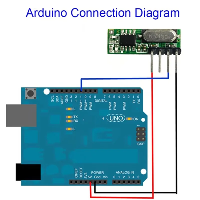

AK51-15Pcs 433Mhz RF Receiver Superheterodyne UHF ASK 433Mhz Remote Control Module Kit Small Size Low Power With Antenna