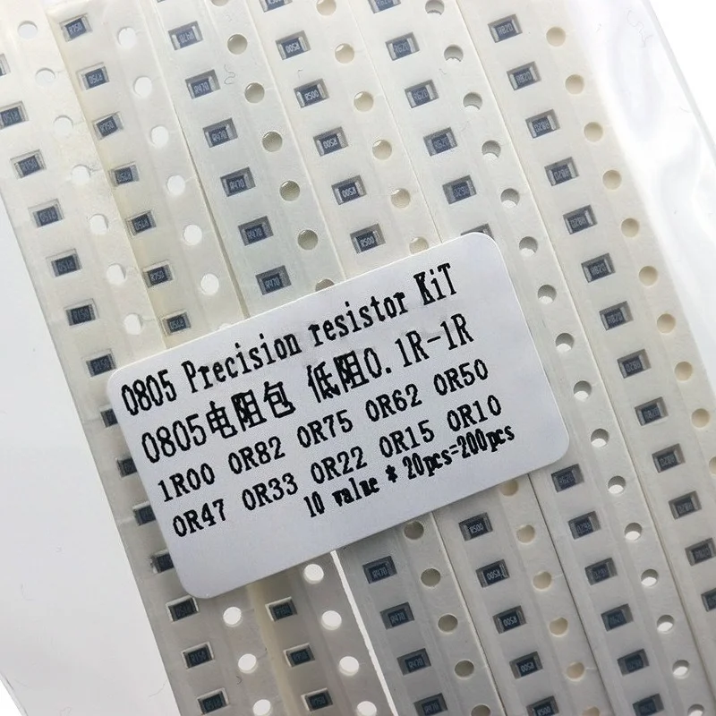 

0805 SMD Resistor Kit 01R 1R Low Resistance Precision Sample Pack 10 Values X 20pcs 200pcs for Arduino DIY