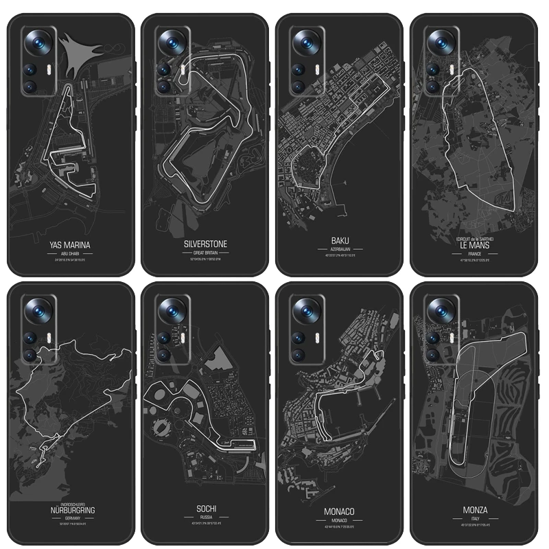 Formula 1 Racing Circuit Case For Xiaomi 13 13T 12T 11T 12 Lite 14 Pro 12X POCO F5 Pro X5 X3 M5 X4 F3 F4 C65 Cover