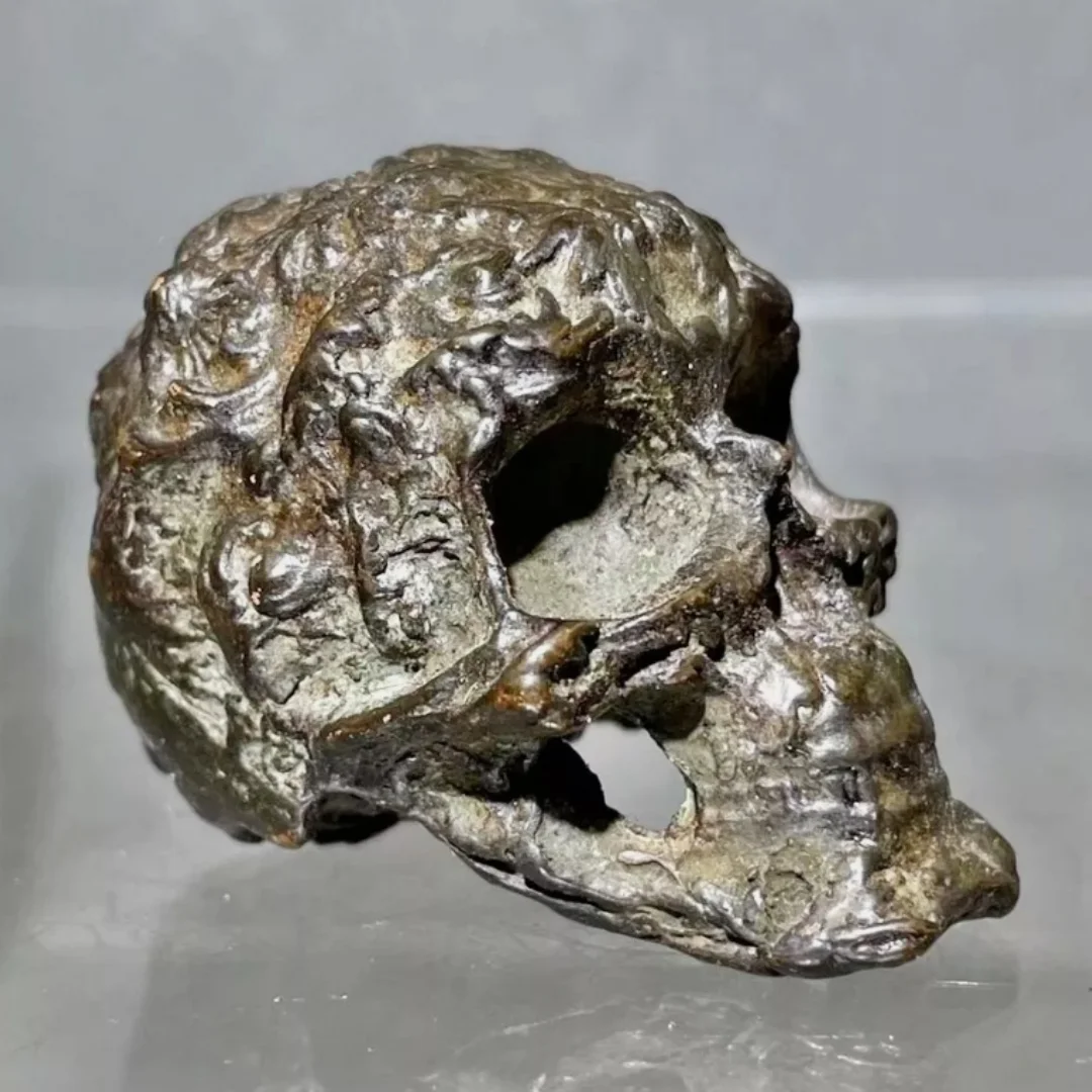 

cool Chinese Tibet bronze skull figure statue table decoration