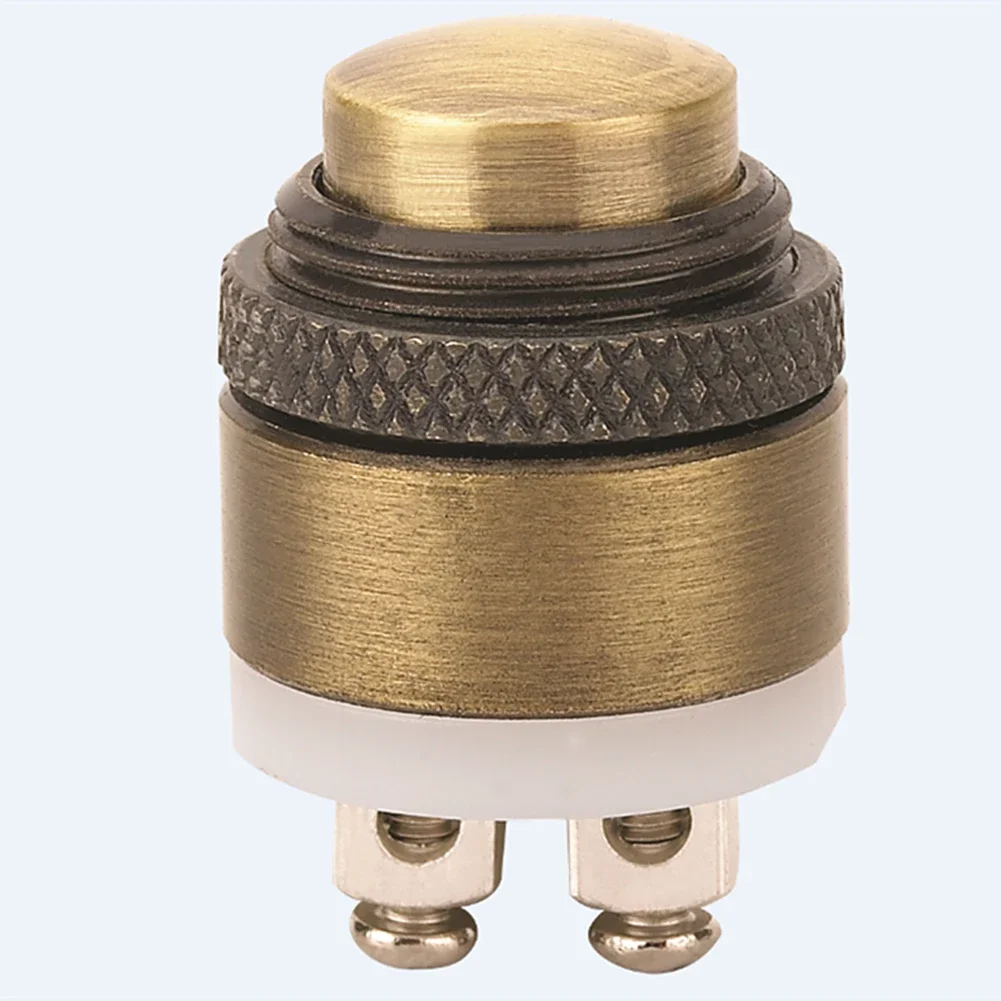 Reliable Outdoor Vintage Brass Doorbell Switch Featuring IP40 Protection Level And Easy Momentary Action Mechanism