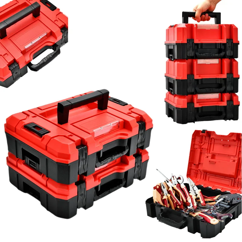 Stackable Plastic Tool Box Storage Box Pelican Case Large Empty Drill Electric Drill Tool Storage Case Garage Tool Organizer