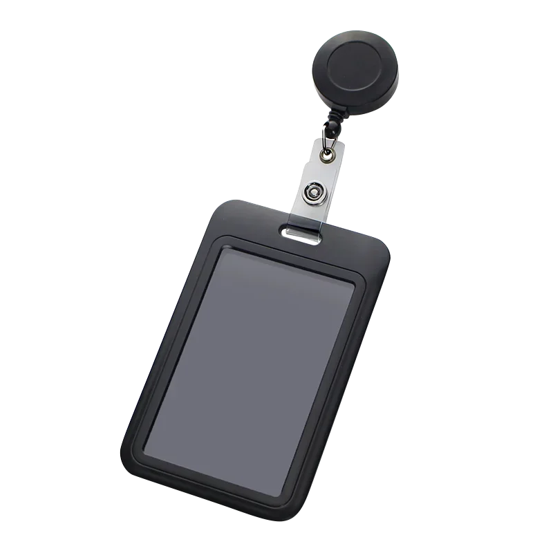 1pc plástico permissão de trabalho caso exposição id titular do cartão nome tag passagem cartão de trabalho capa caso crachá carretel para pessoal cartão protetor