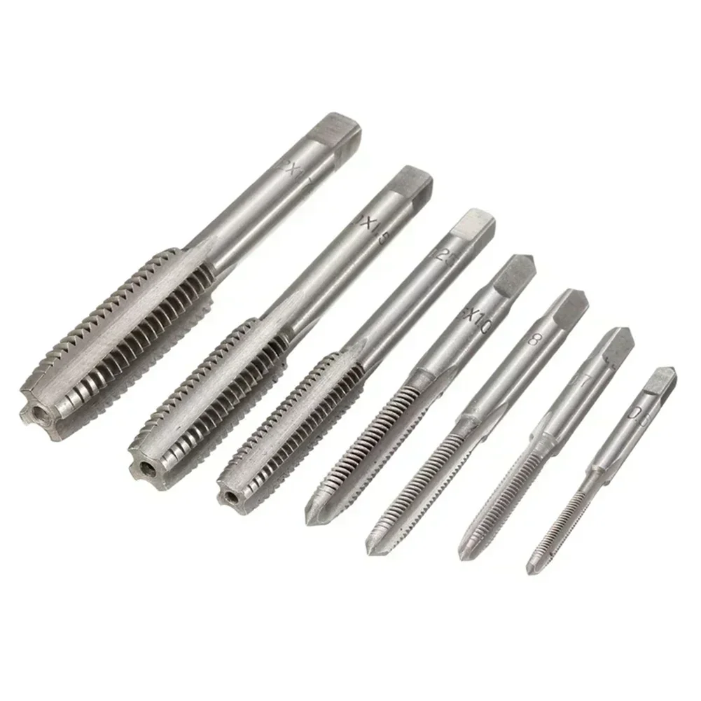 Spiral Pointed Tap Tap Drill Bits Kit Right Hand Screw Thread Tap Straight Fluted 7PCS For Processing Hand Tools