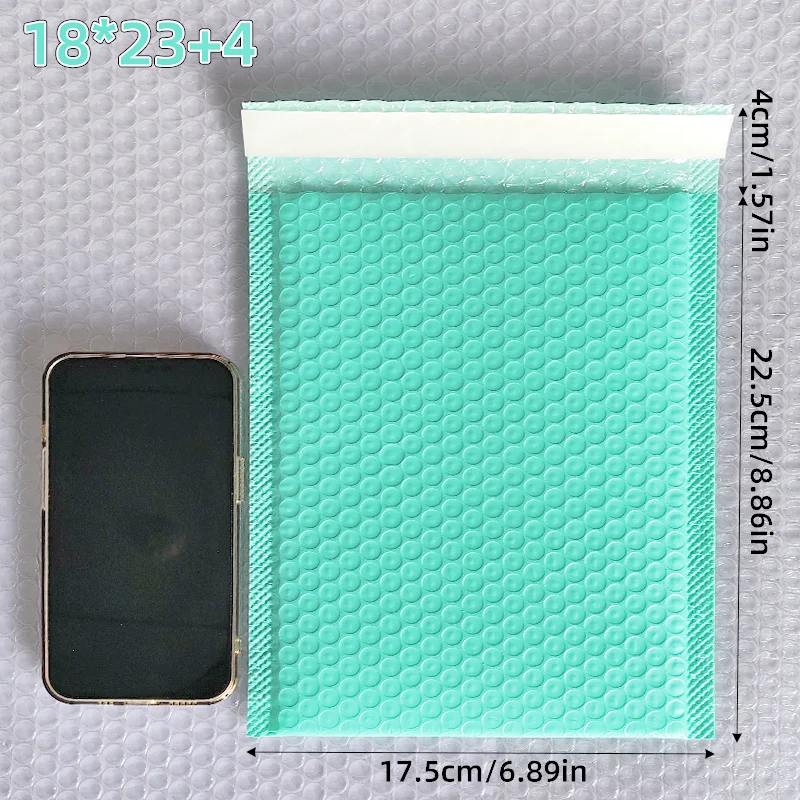 20 Buah 18X23Cm Amplop Gelembung Ramah Lingkungan Hijau Amplop Empuk Daur Ulang Alami untuk Produk Organik Merek Kecantikan dan Kesehatan