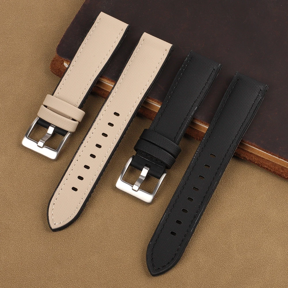 Waterproof Sailcloth Watch Band 18mm 20mm 22mm Oxford Canvas Watch Strap Silicone Quick Release Watchband Sports Bracelet Belt