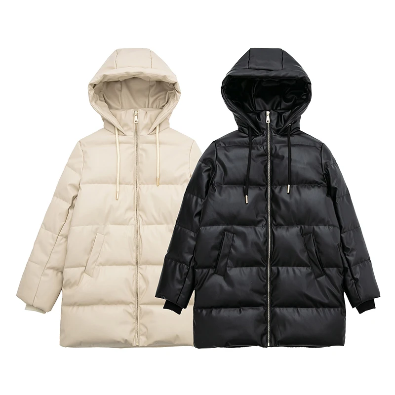 Herfst Winter Parka 'S 2023 Vrouwen Nieuwe Stevige Lange Mouw Rits Met Capuchon Zak Mode Elegante Casual Losse Dames Parka 'S