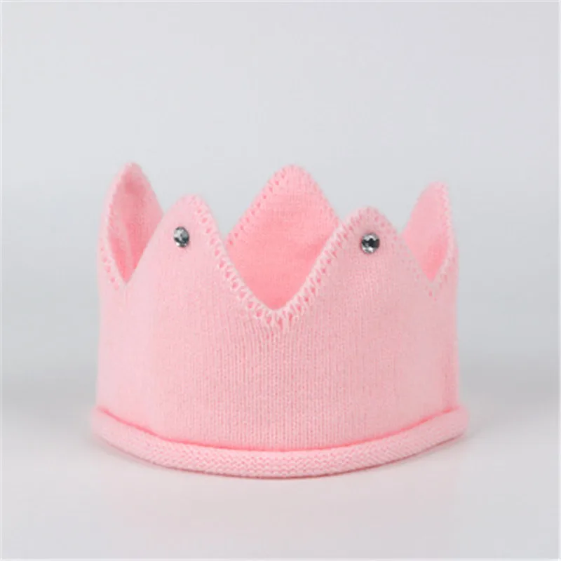 Baby Hat Girls Crown Knitted Cap Toddler Empty Top Hats Newborn Design Woolen Yarn Bonnet Children Soft Solid Beanies Casquette