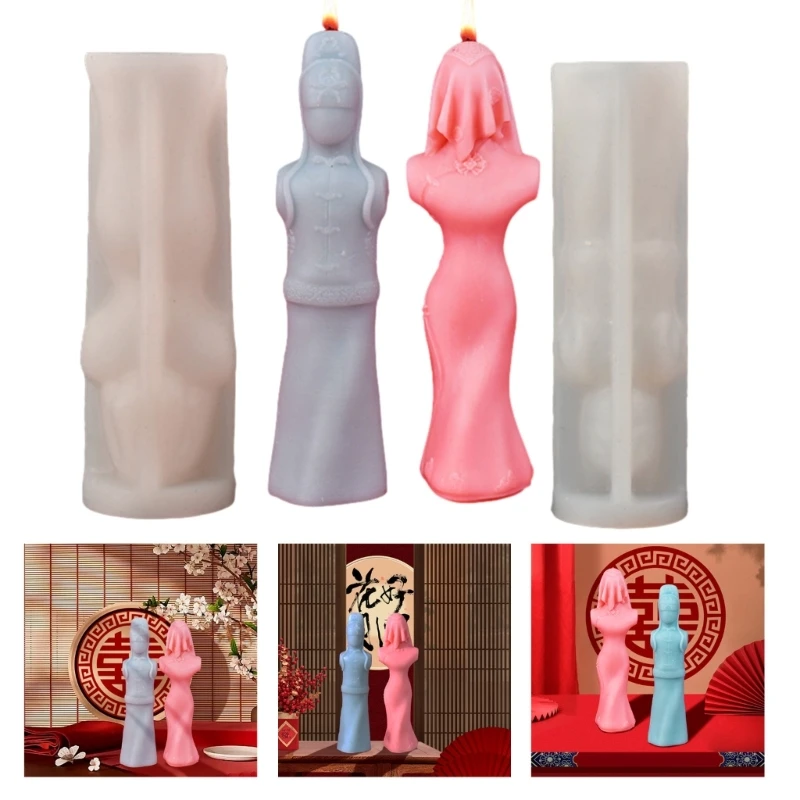 Bride Groom Cake Molds DIY Ornaments Making Soap Resin Clay Home Decorations