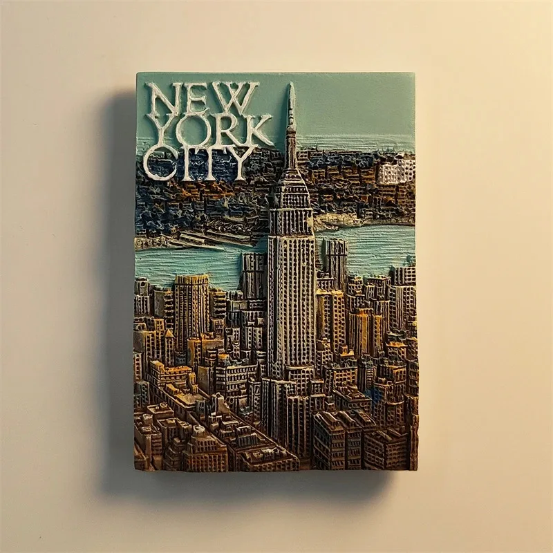 

America, New York, stereoscopic 3D, craft, travel commemoration, home decoration, funny magnet, refrigerator magnets