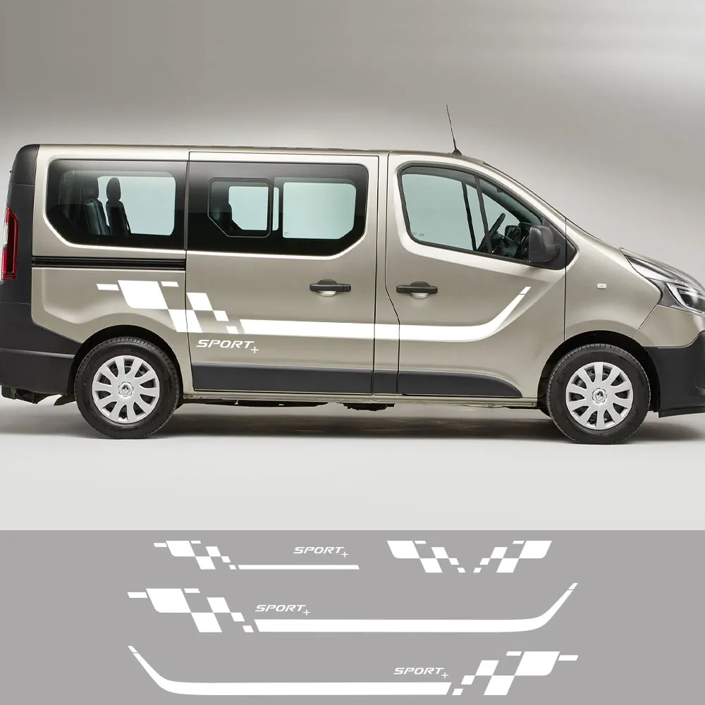 Car Stickers  Van Vinyl Decals For Renault Trafic Vauxhall Opel Vivaro Fiat Talento Nissan NV300 CamperTuning Accessories 4PCS
