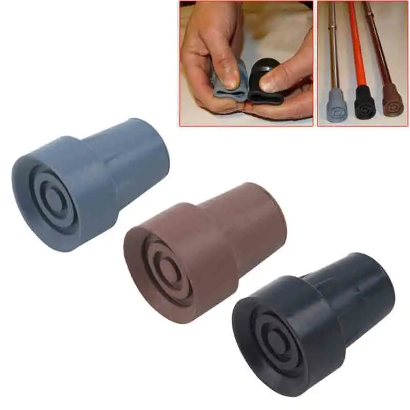1 Pcs Anti Skid Rubber Walking Stick Ferrules Crutch Bottom Pads Heavy Duty Cane Bottom Ends Protector Spare Replacement 16mm
