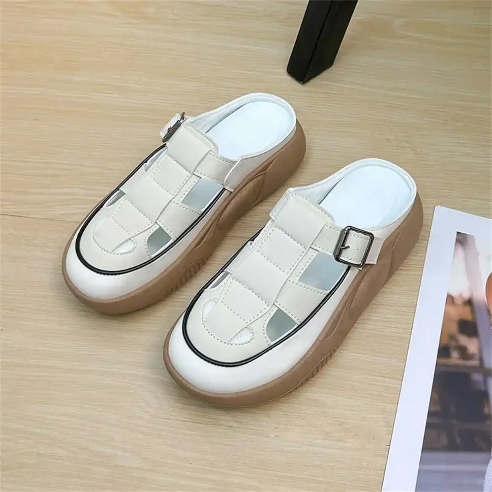 Non-slip Sole Thick Heeled Womans Walking Sandals Shoes 41 Blue Slippers Sneakers Sports Luxury Brand Sabot 2024