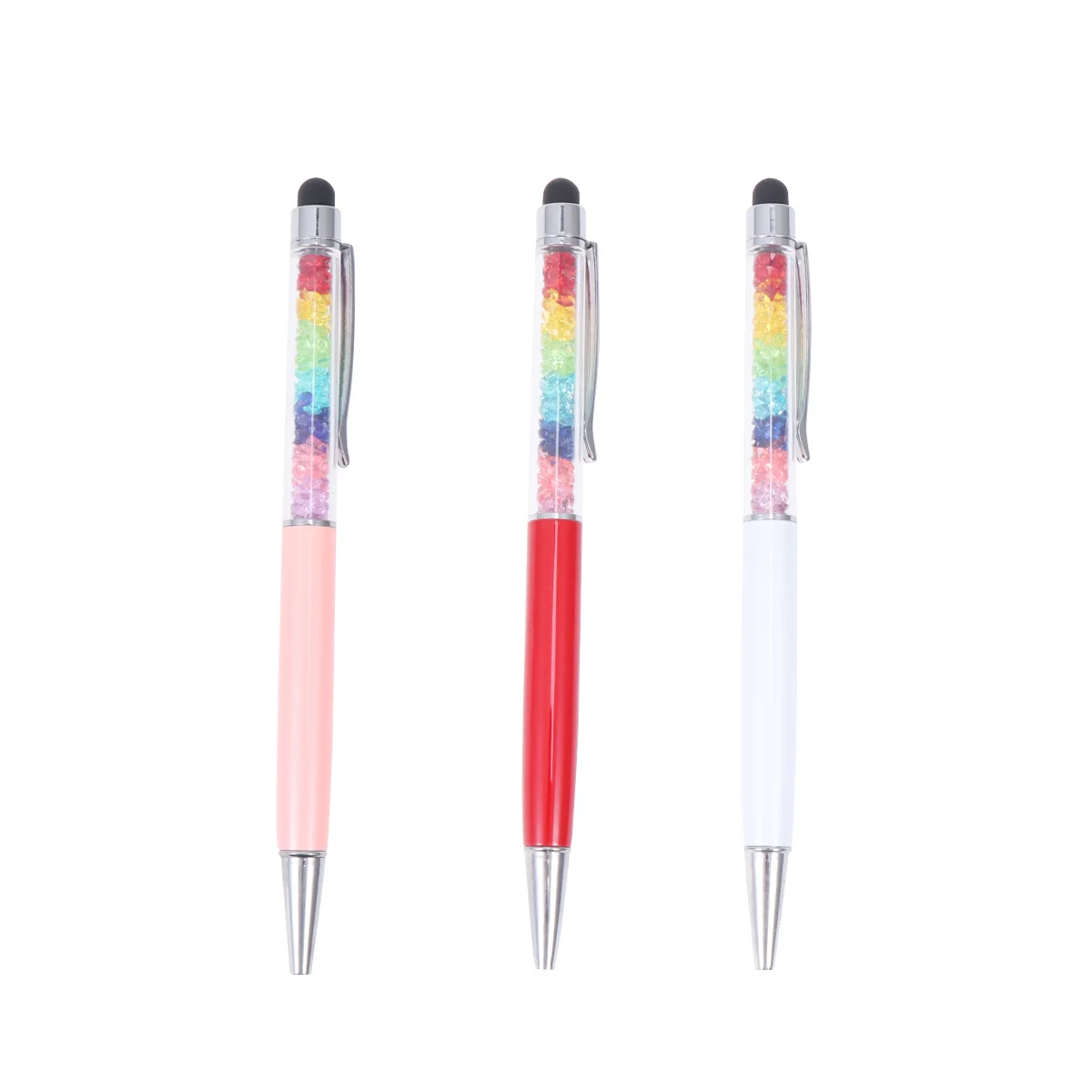 3 Pcs Touchscreen Pens Writing Tools Crystal Ball Ballpoint Dual Purpose Capacitive Stylus