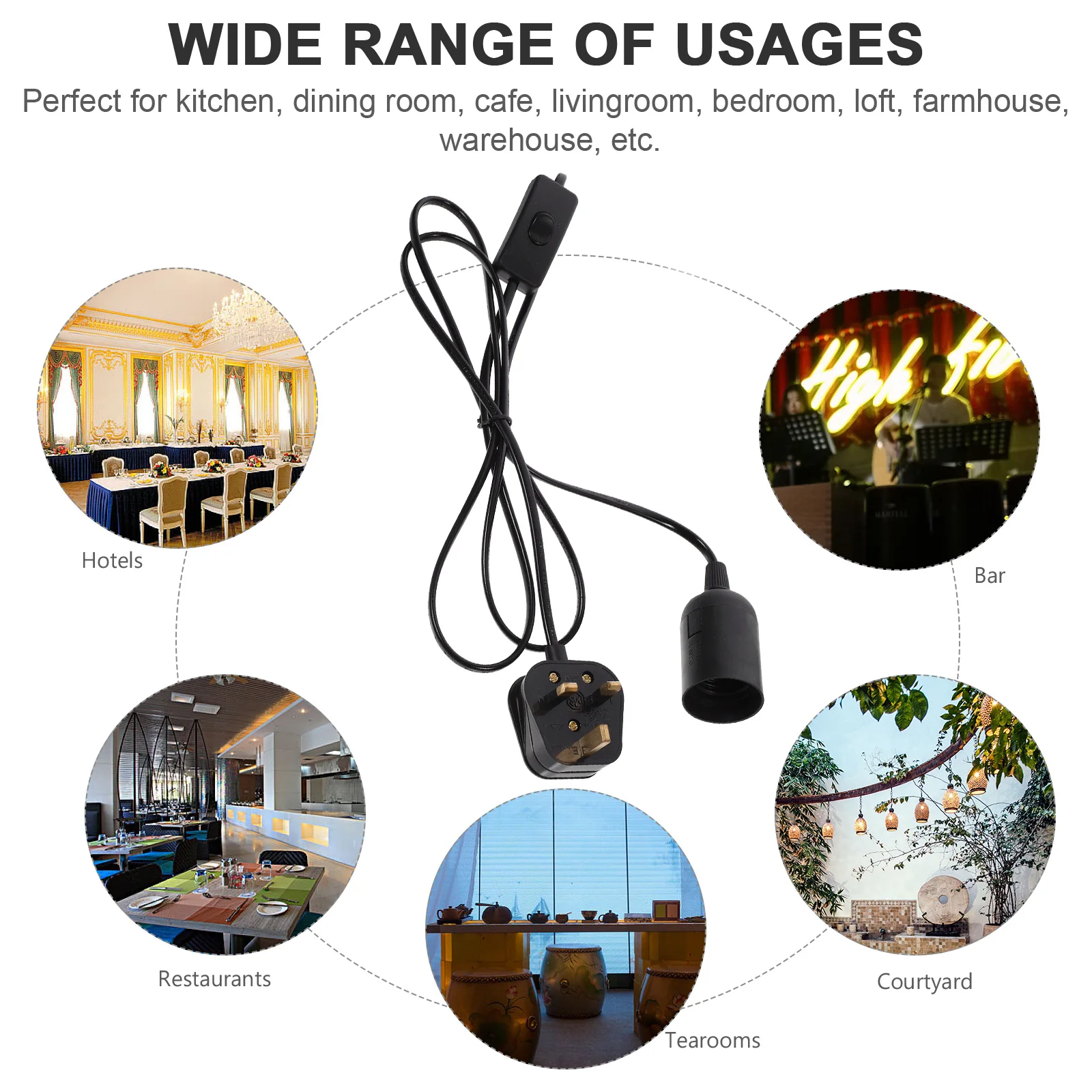 

Подвесной светильник, вилка стандарта Великобритании, винтажный черный фитинг, 2-жильный текстильный кабель, детали шнура питания лампы, шнур лампы с набором вилок