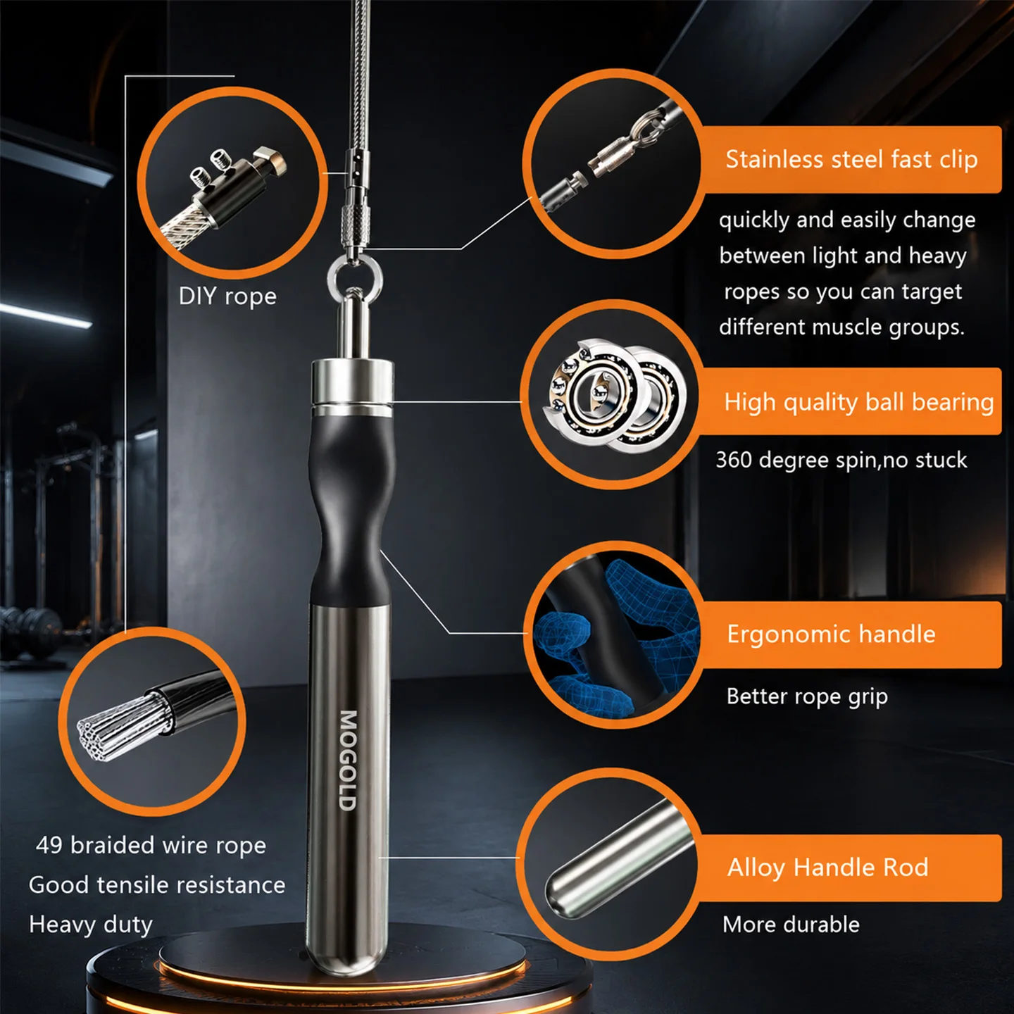 Fitness Jump Rope, anti-tangle racing rope, aluminum alloy handle, buckle design can switch 3.0-5.0 different weight rope