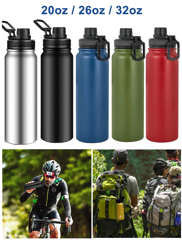 Personalized Thermos Sport Water Bottle 20 26 32 oz Large Capacity Hydro Thermal Flask Stainless Steel Vacuum Tumbler 1000ml Mug