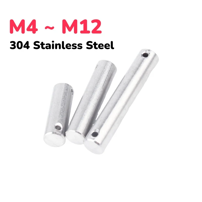 304 Stainless Steel With Holes Shaft Locating Pins M4 M5 M6 M8 M10 M12 Double-ended Cylindrical Pin