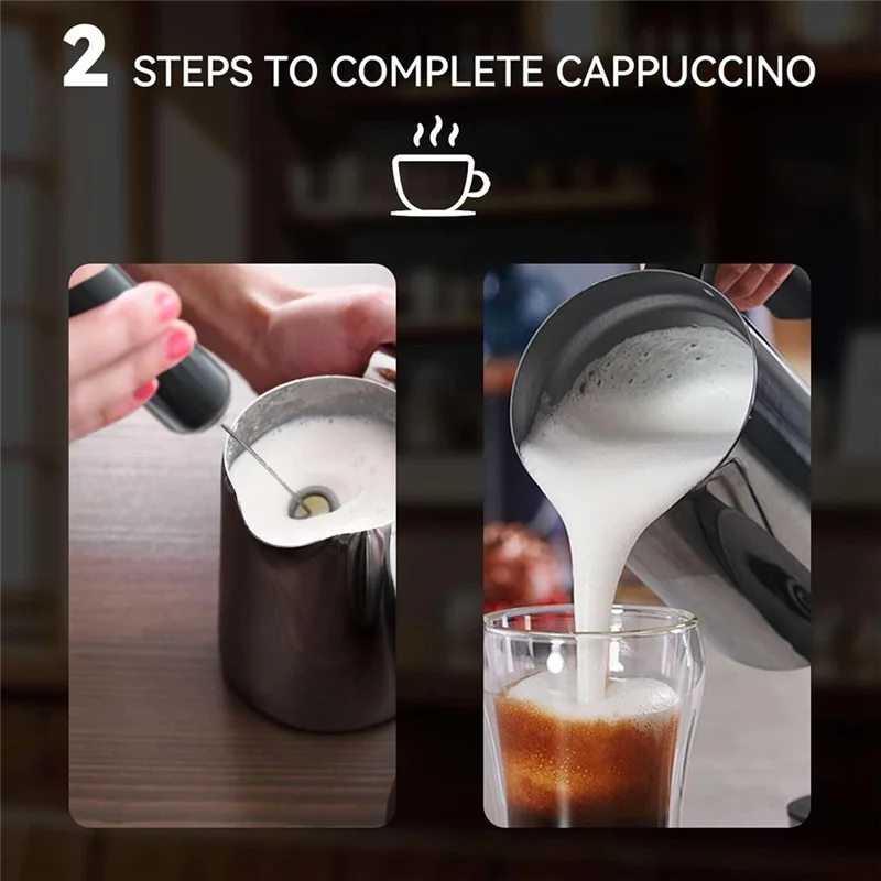 ABKR-ミルク泡立て器ワンドドリンクミキサーハンドヘルド泡立て器電動泡立て器、ミニブレンダーと電動ミキサーコーヒー泡立て器