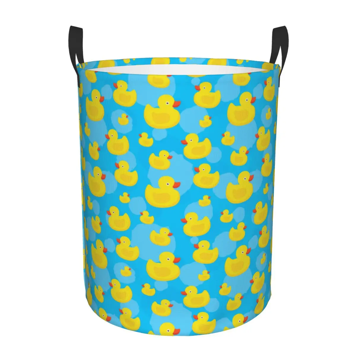 

Custom Cute Yellow Duck Laundry Basket Collapsible Hot Clothing Hamper Toys Organizer Storage Bins