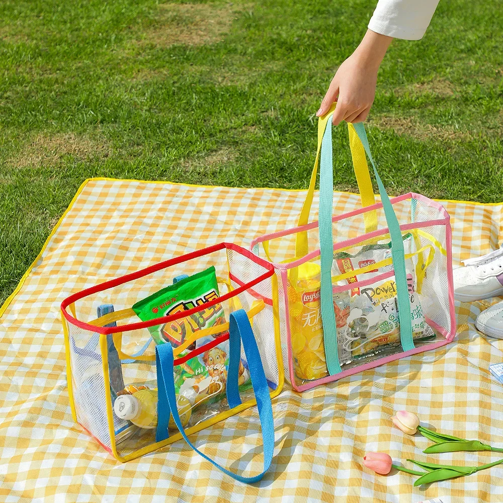 Torba do przechowywania na plaży z zamkiem błyskawicznym dla kobiet Letnia studencka przezroczysta torba na ramię PVC Jelly Bag