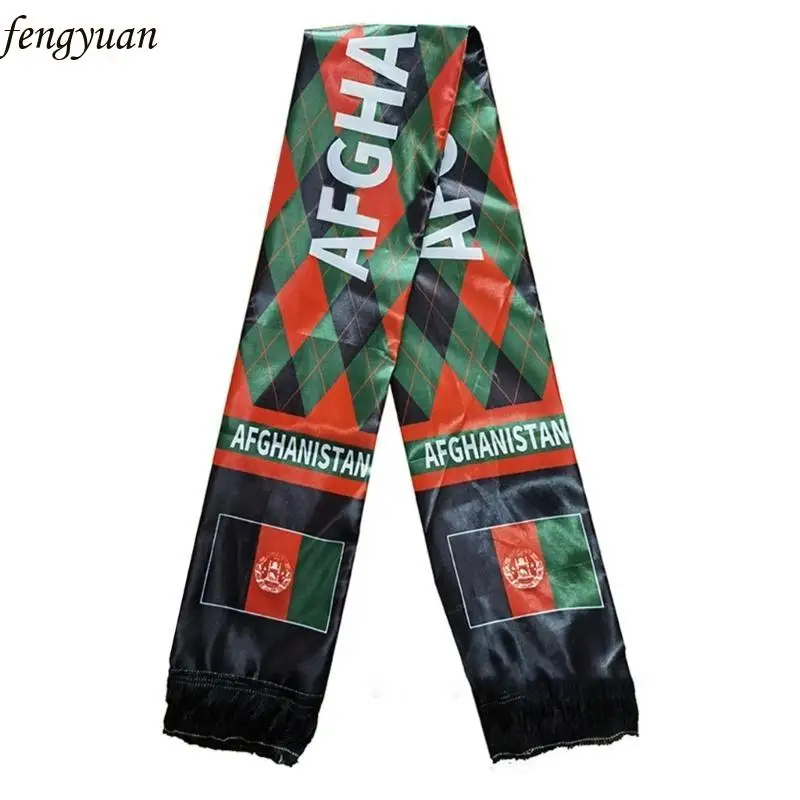 

B2QE 135cm Afghanistan Scarf National Flags Neck Scarf Football Team Long Muffler