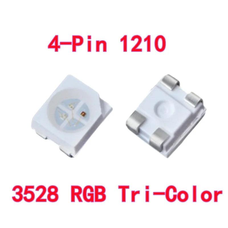50PCS 20PCS 4-Pin 3528 Common Anode Red-Green-Blue 1210 RGB 7-Color Common Cathode Full-Color Ultra-Bright LED SMD Lamp Beads