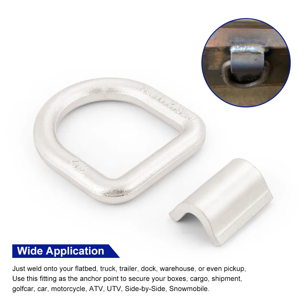Anello a D in ferro forgiato saldato per carichi pesanti da 1/2" Anello di montaggio forgiato da 12000 libbre 1 pezzo per camion a pianale, rimorchio, dock, magazzino, pickup
