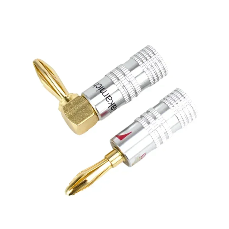 20pcs/10pairs 4MM Nut Banana Plugs 24K Gold-plated Connector With Screw Lock For Audio Jack Speaker Plugs Black&Red