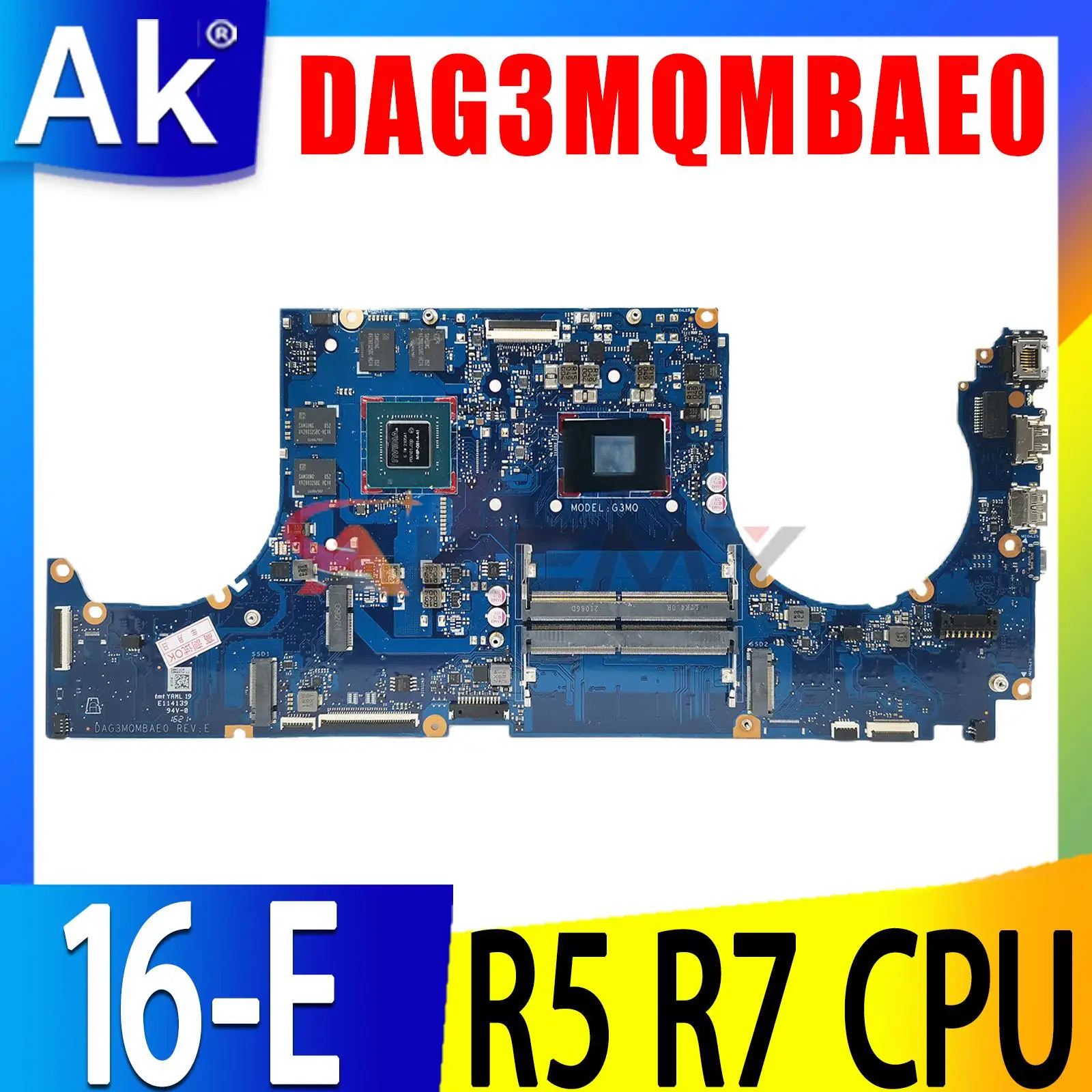 

For HP Victus 16-E Laptop Motherboard DAG3MQMBAE0 R5 CPU RTX3050Ti 4G GN20-P1-A1 Notebook Mainboard 100% Tested OK