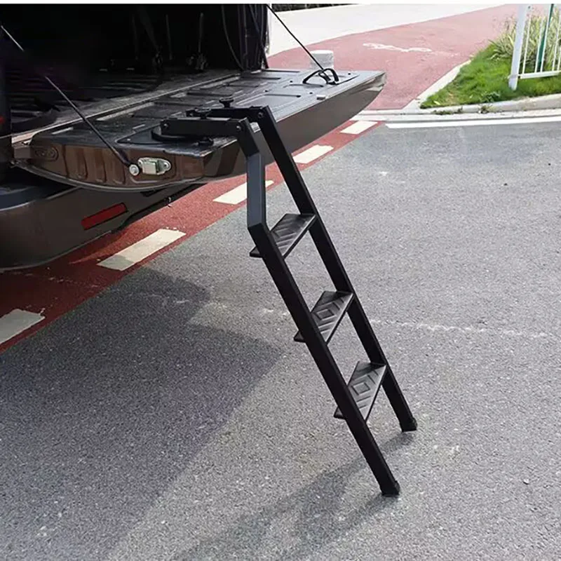 

Customizable Universal tailgate rotary ladder suitable for pickup truck car rear door ladder tailgate folding ladder auxiliary l