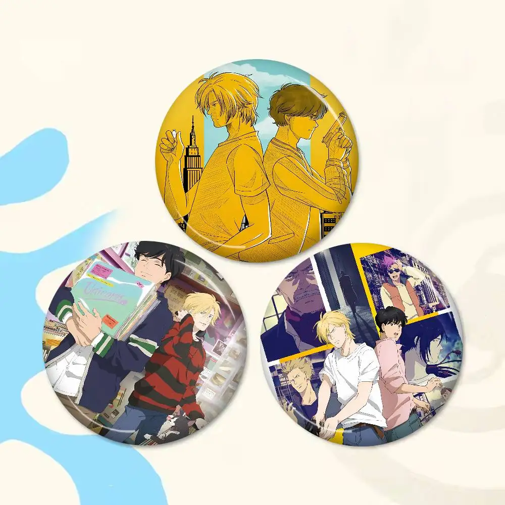 Banana Fish 58mm Animals Funny Brooches Badge Backpack Clothes Gift Accessory