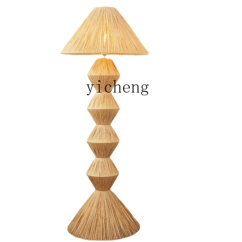 Zk Bed & Breakfast Living Room Bedroom Hand-Woven Study Retro Bedroom Bedside Artistic Table Lamp