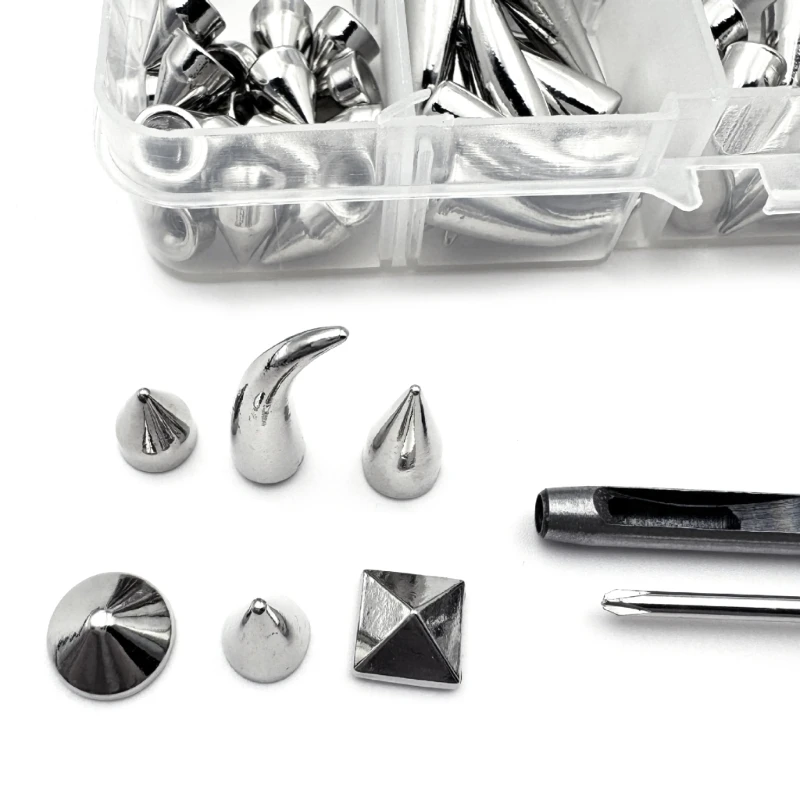 

Multi Sizes Available Metal Studs Sturdy Metal Spikes Rivets for Customizing Leather Accessories and Denims Apparel Y08E