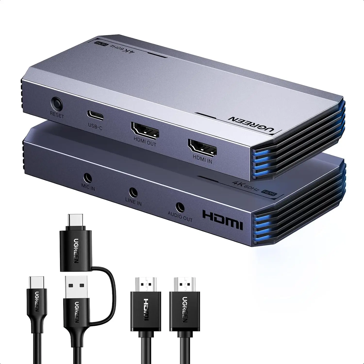 

UGREEN 4K@60Hz Capture Card Ultra HD HD-MI Video Capture Card 1080P@240Hz USB 3.0 Ultra-Low Latency with VRR and HDR