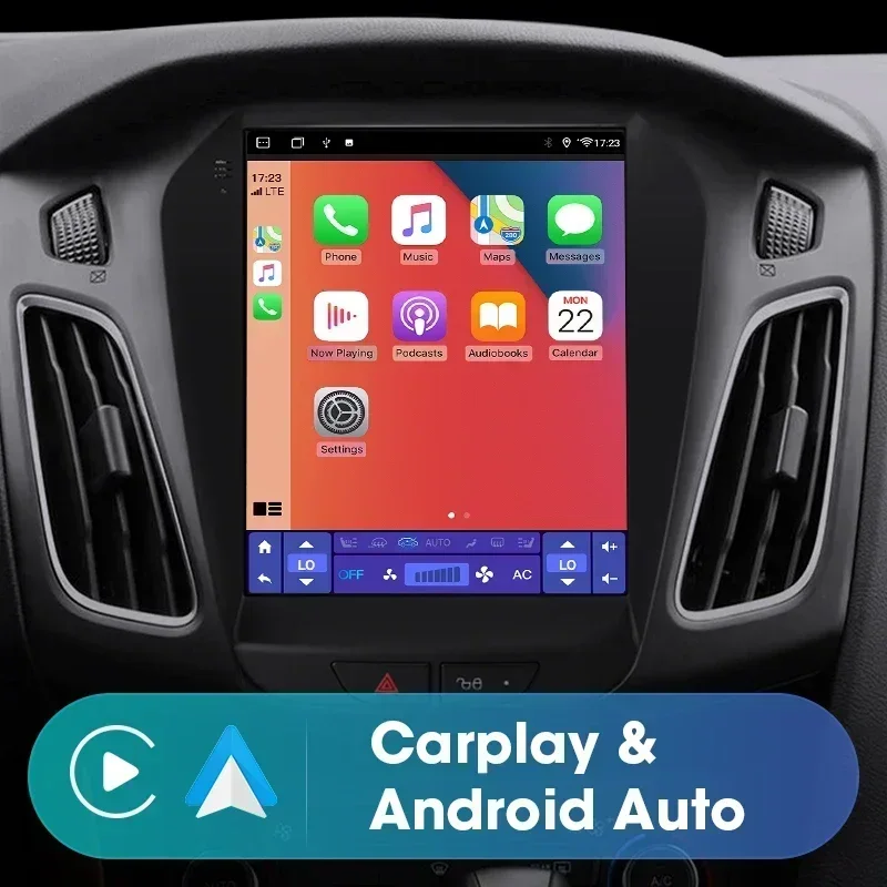 JMCQ-Autoradio Android 12, Navigation GPS, Carplay, Lecteur Vidéo, Stéréo, Limitation, Unité Centrale, pour Voiture Ford Focus 3 MK3 (2011-2019)