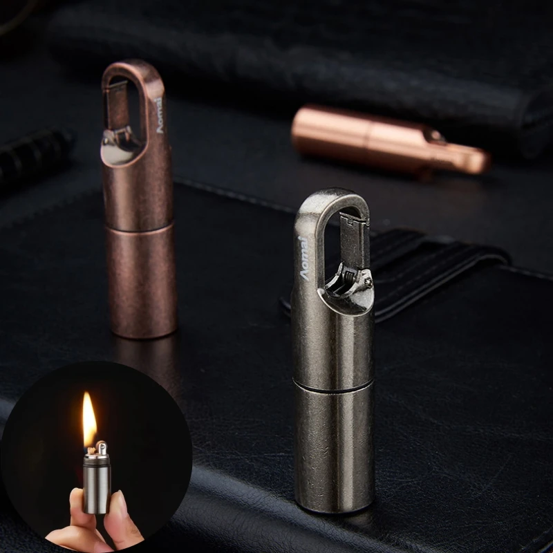 

Mini Keychain Open Flame Lighter Creative All-in-one Multifunctional Portable Pocket Lighter Pendant Cigarette Accessories