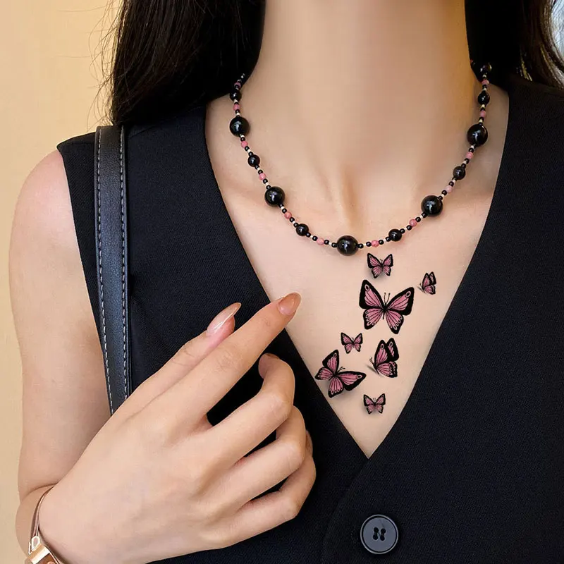 10pcs 3D Butterfly Temporary Tattoo Stickers Disposable  Fake Tattoo for Women Girl Body Art