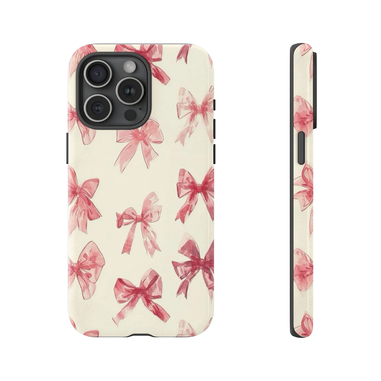 Funda de teléfono resistente con lazos de cinta rosa para Iphone 16 15 14 13 12 11 Pro Max 13Mini 12Mini XSMAX XR X 7 8 Plus