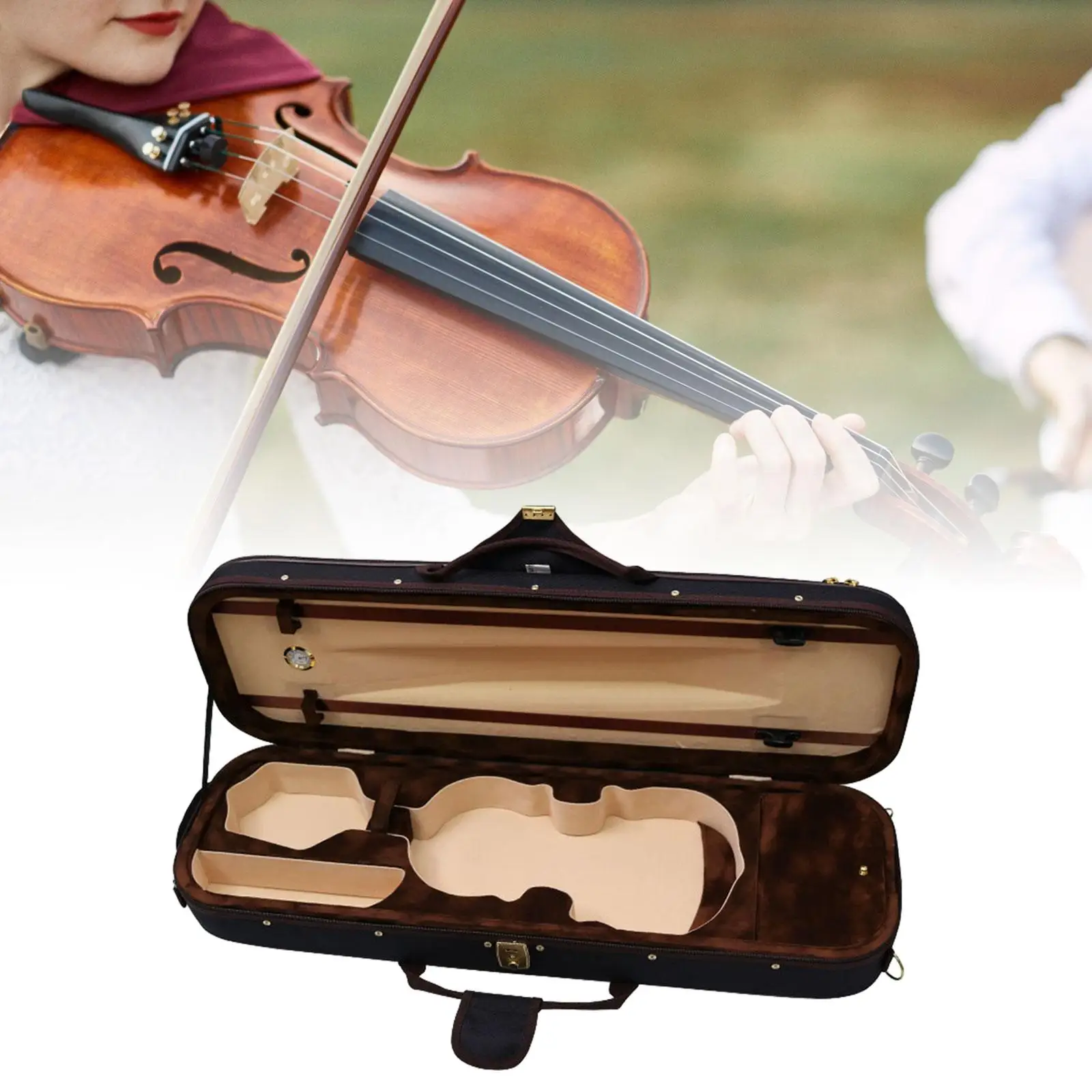 Violin Case with Backpack Straps Oblong Violin Hard Case for Travel Outdoor