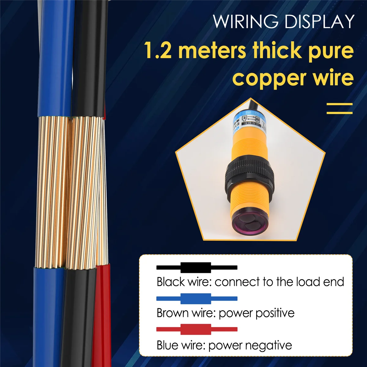 BABQ DC 3 สาย 6-36V PNP IR Photoelectric Sensor สวิทช์ 30 ซม.E18-B03P1