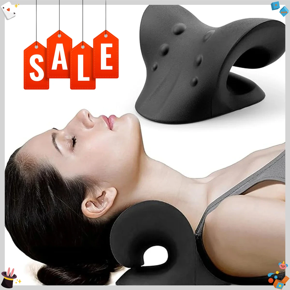 

Ergonomic C-Shaped Cervical Pillow, Neck and Shoulder Traction Device for TMJ Relief & Spine Alignment, Chiropractic Support